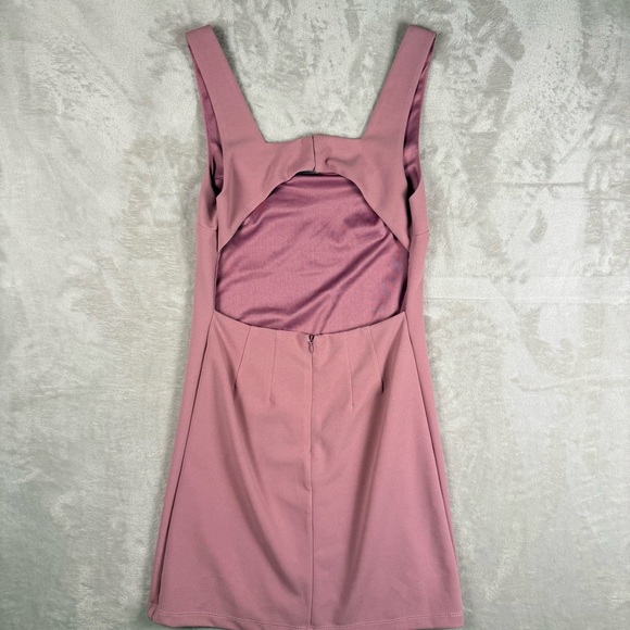 Lulus Mauve Pink Square Neck Mini Dress Lined Sleeveless Fit & Flare Size S - Picture 2 of 11